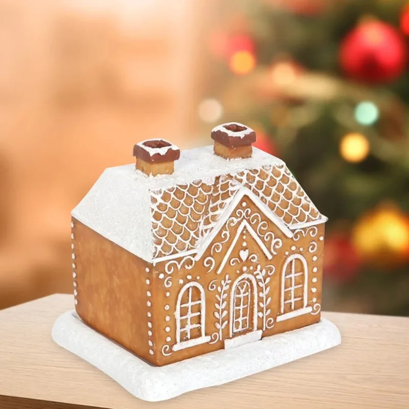 Gingerbread Christmas House Handmade Incense Burner Resin Snowy Winter Incense Cone Burner Craft Incense Cone Burner Home Decor