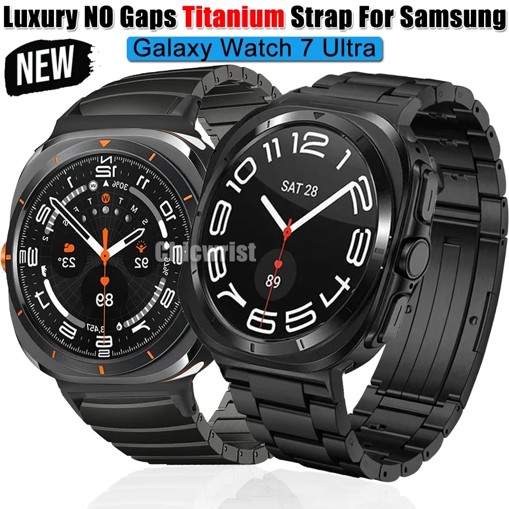 

Титановый ремешок NO Gap для Samsung Galaxy Watch 7 Ultra 47 мм, роскошный Быстросохнущий браслет с изогнутым концом для GALAXY Watch 7 Ultra