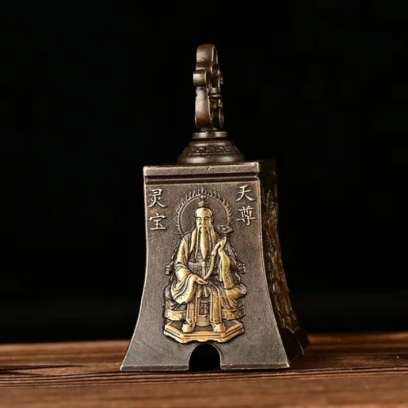 4 "الطرد الأرواح الشريرة الطاوية الصينية القديمة Ziwei taboo ثلاثة تمثال جرس رنين واضح #4