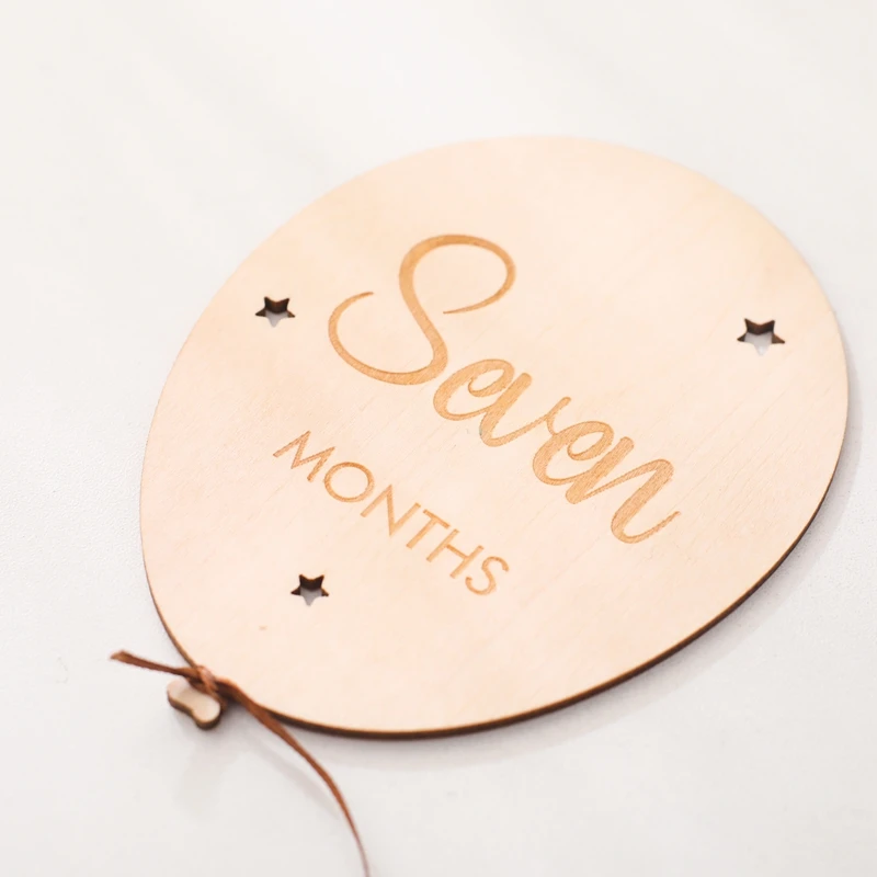 Wooden Ballon Newborn Photography Accessories Newborn Photography Props Wooden Sticker Milestone Baby Accessories Shooting Props