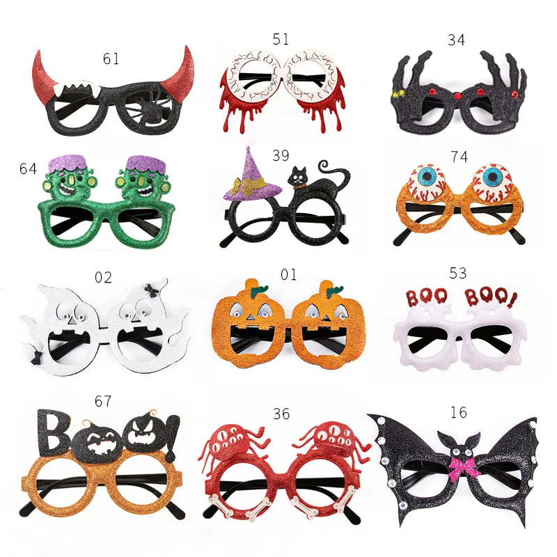 

12Pcs Halloween Eyeglasses,Novelty Glasses Cosplay,Halloween Party Glitter Funny Party Decorations for Kids and Adults Glasses