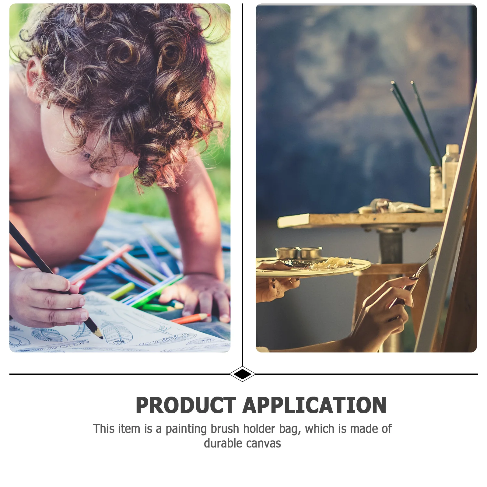 

Green Canvas Painting Brush Holder 42*32.5Cm Roll Brush Case With Multiple Pouches For Portable Storage