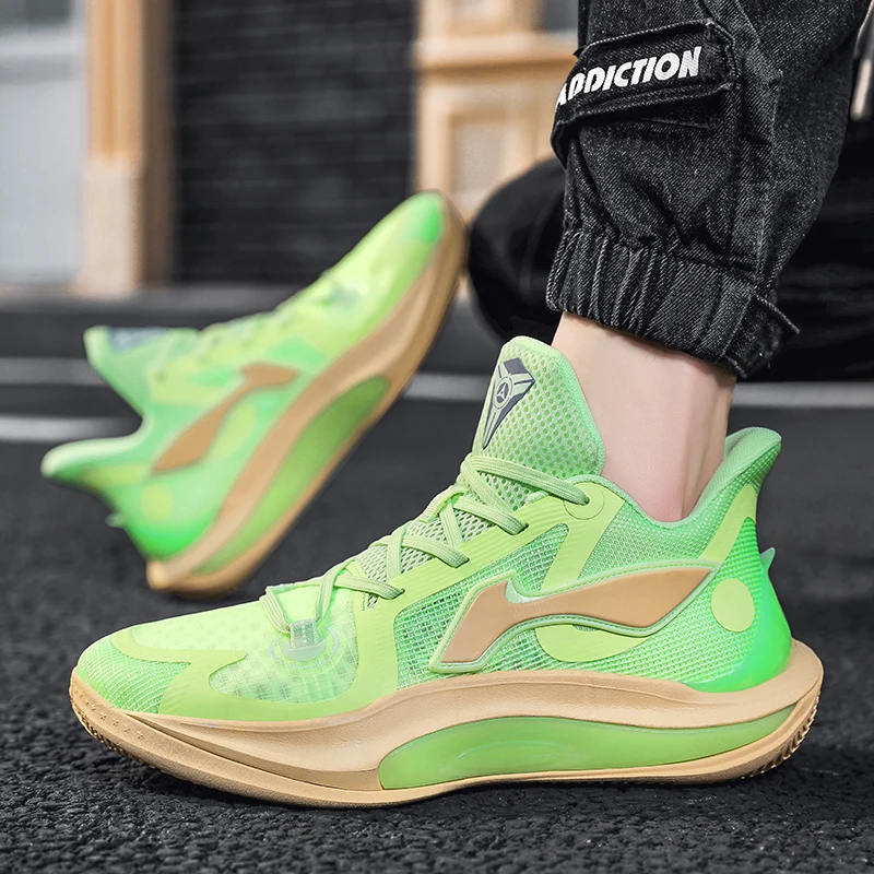 2026 Student Basketball Shoes Men's Super Light Anti-slip Wear Absorption Breathable Rebound Actual Combat Professional Sports S