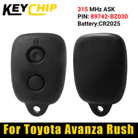 Key Chip For Toyota Avanza Rush Remtekey key replacement 2 Buttons Remote Key Control 315MHz