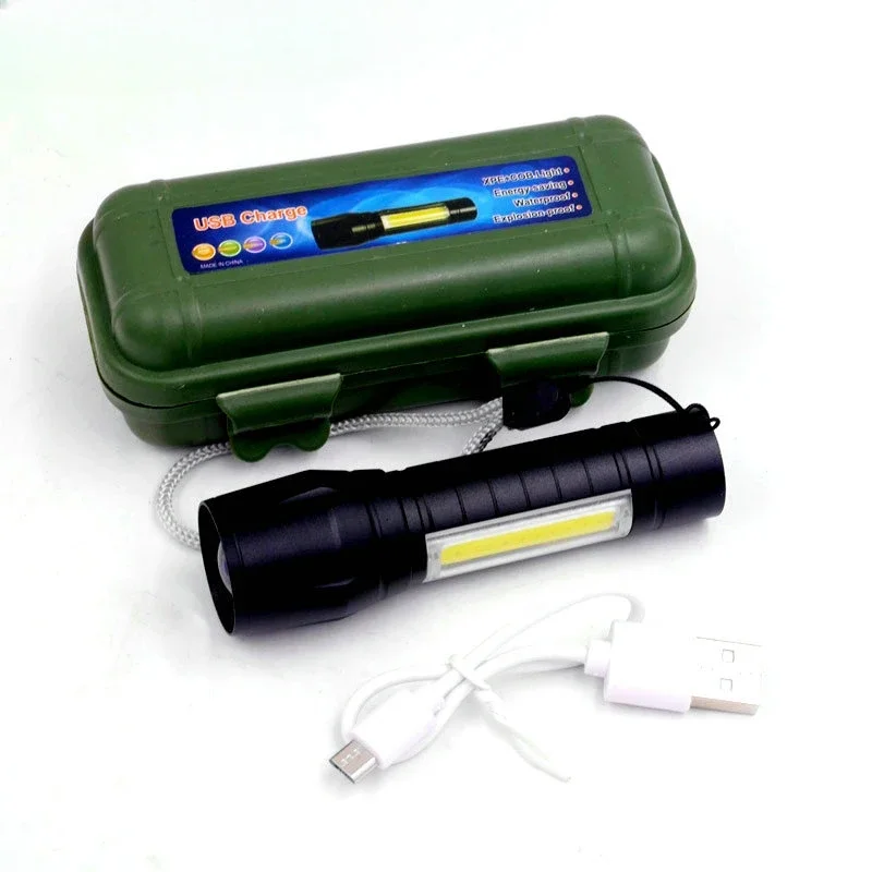 Tactical Flashlight with Powerful Led and Zoom, Regular Range Charging Via USB Camping Equipment Multi Tool