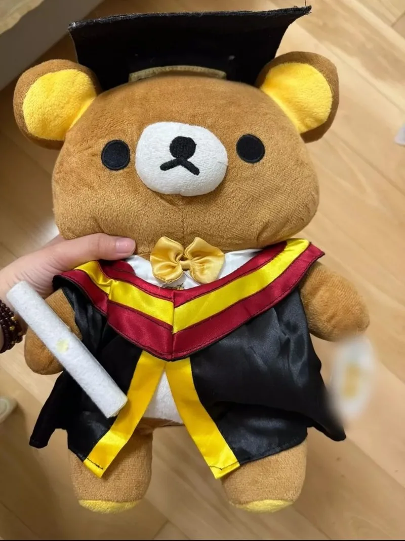 30cm Graduation Rilakkuma Plush Doll Cute Cosplay Style Doctor Hat Costume Couple Soft Stuffed Animal Plushie Toys For Kids Gift