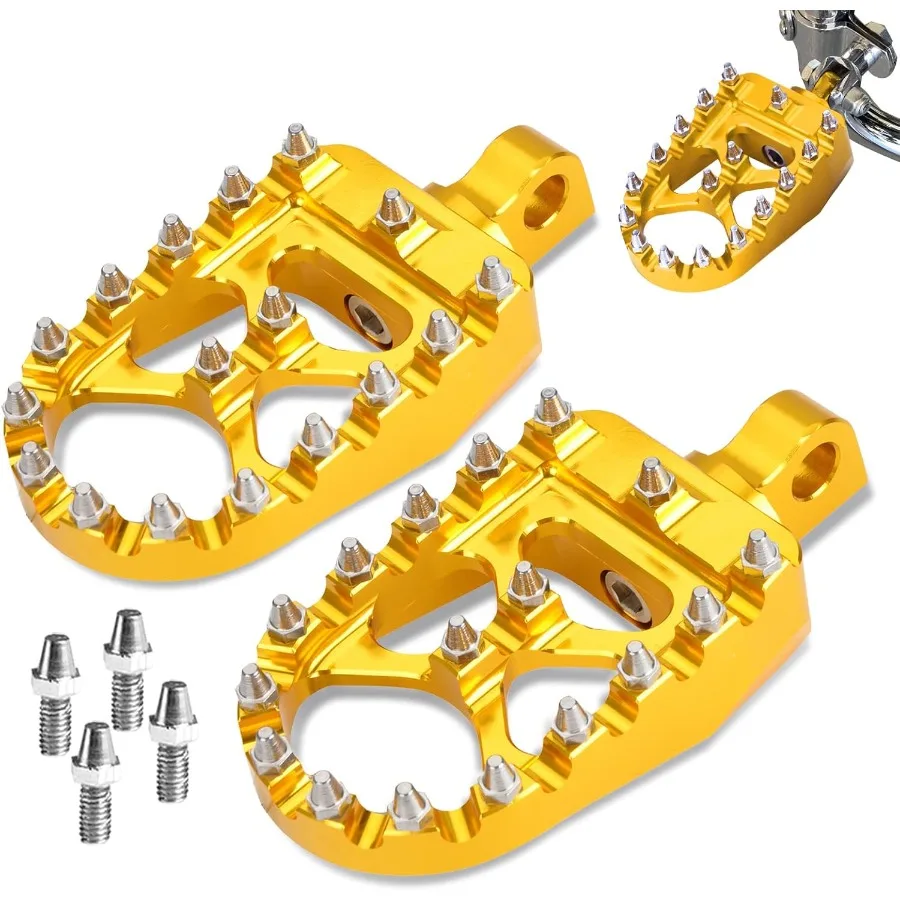 

1 Pair Motorcycle CNC Wide Foot Pegs with 360 Rotating Function for MX Chopper Bobber Style Enhanced Comfort and Stability Univ