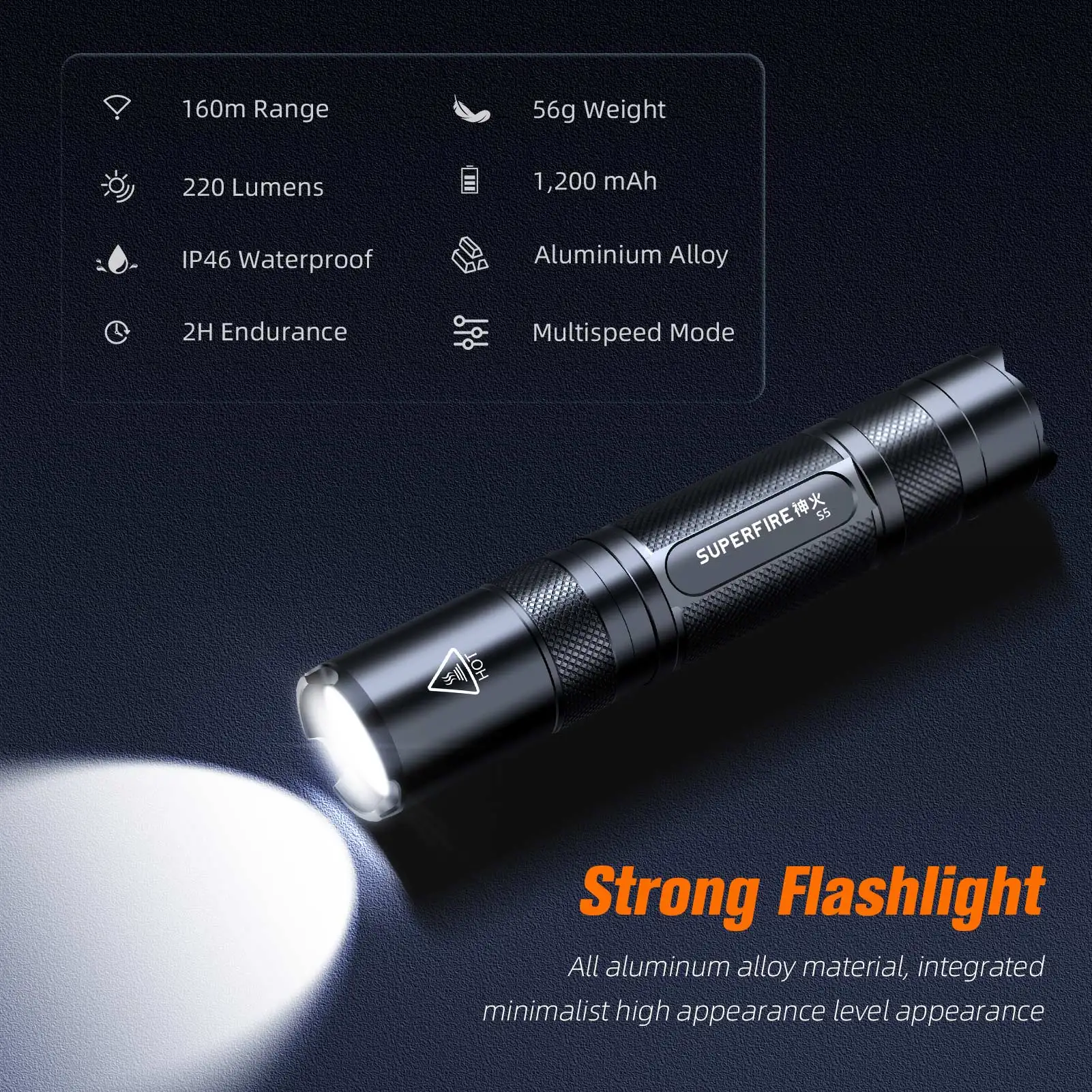 SUPERFIRE S5 Ultra Bright Pocket LED Flashlight Waterproof Portable edc Small Torch Outdoor Camping Hiking Emergency Lantern