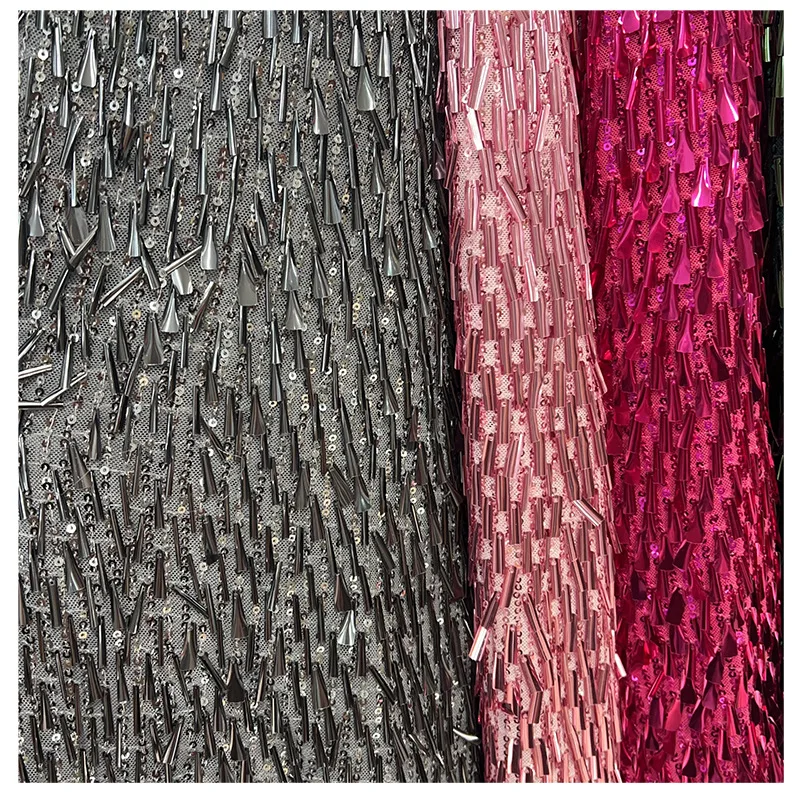 

1 Yard Straight PET Sequined Embroidery Fabric Spring and Summer Dress Creative Stage Performance Clothing DIY Sewing Fabric