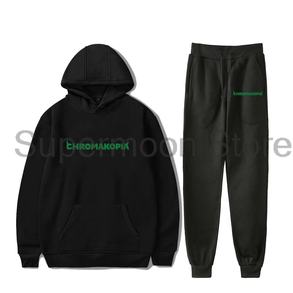 New Music Album Chromakopia Hoodies Jogger Pants Unisex Two Piece Set Sweatshirts+Sweatpants Women Men's Set