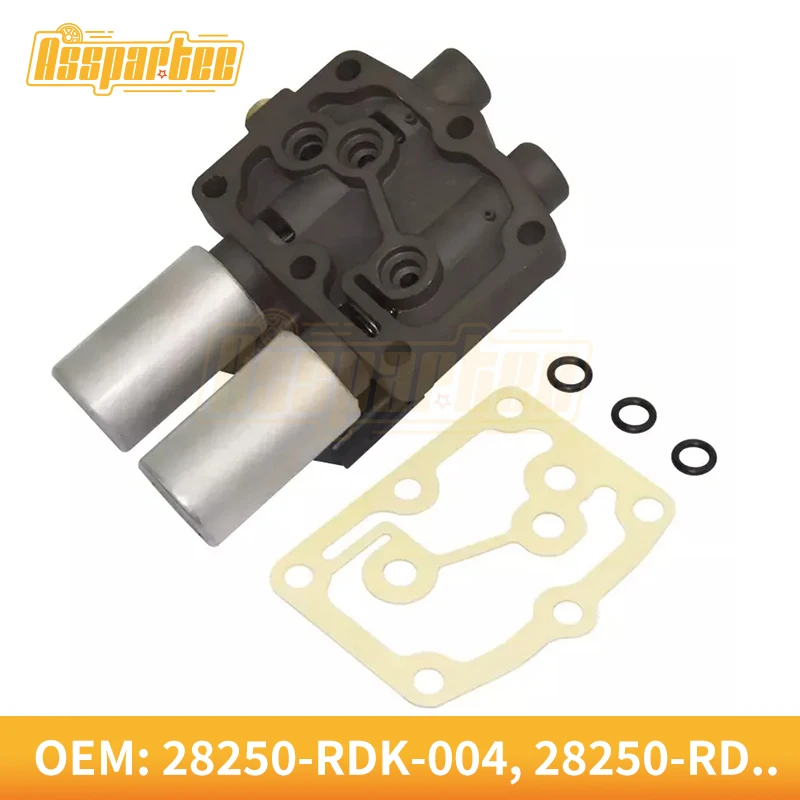 

Новый комплект электромагнитных клапанов OEM 28250-RDK-014 28250RDK004 для Honda и Acura 2008-2009, двухлинейный электромагнитный клапан коробки передач