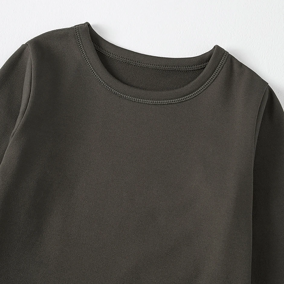 2-teiliges Herbst- und Winter-Set für Kinder, einfarbig, einfach, mehrfarbig, warme Unterwäsche für Jungen und Mädchen, modisches Home-Base-Shirt – Detail 32