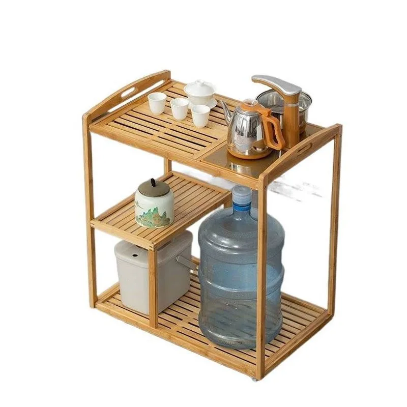 Small  table Nanzhu mobile coffee table cart living room balcony