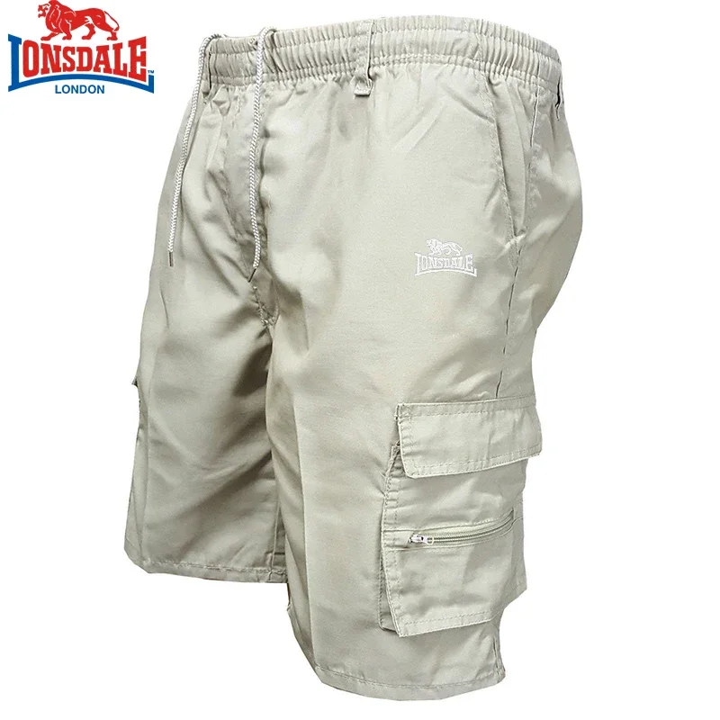 Embroidered LONSDALE 2024 High Quality Men\'s Spring Summer New High Quality Outdoor Sports Running Multi Pocket Zipper Pants