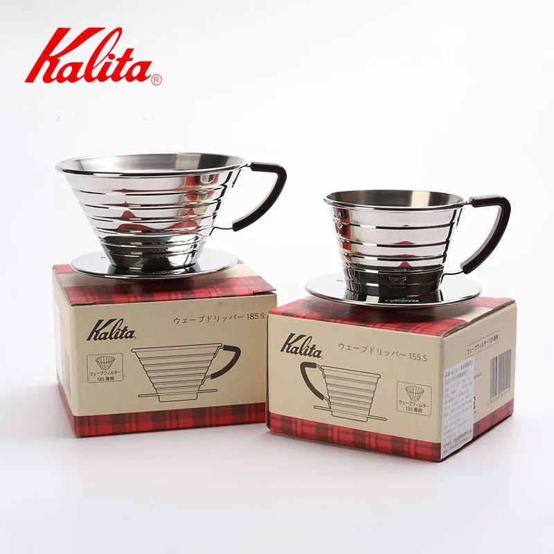 Japanese original KALITA stainless steel basket type, cake type hand-brewed coffee filter cup No. 155/185