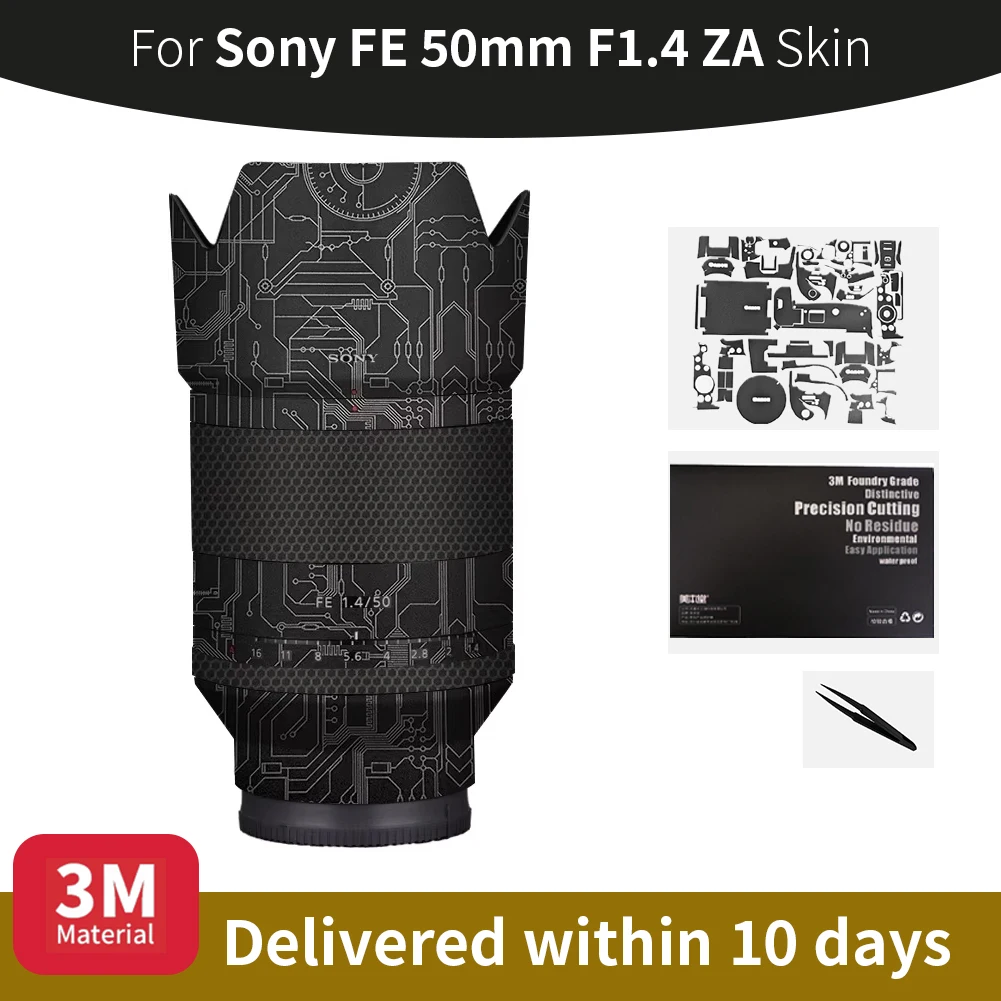 pour-sony-50mm-peau-sony-fe-50mm-f14-za-lentille-de-camera-peau-anti-rayures-autocollant-d'objectif-de-camera-film-de-protection