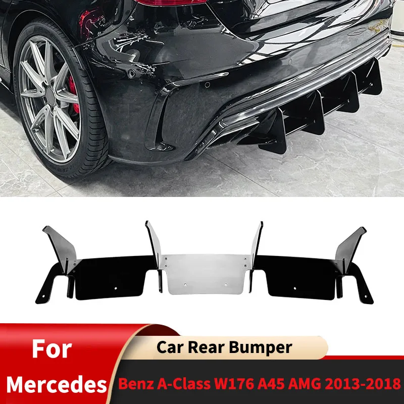 

Для Mercedes Benz A Class W176 A45 AMG 2013-2018 задний бампер диффузор губа задний спойлер сплиттер автомобильные аксессуары обвесы комплекты тюнинг