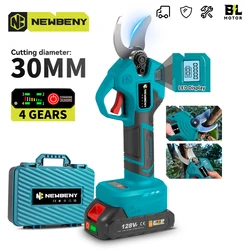 NEWBENY 30MM Brushless Electric Pruner Scissors Cordless Cutting Pruning Fruit Tree Branch Shear Tools For Makita Battery Pin