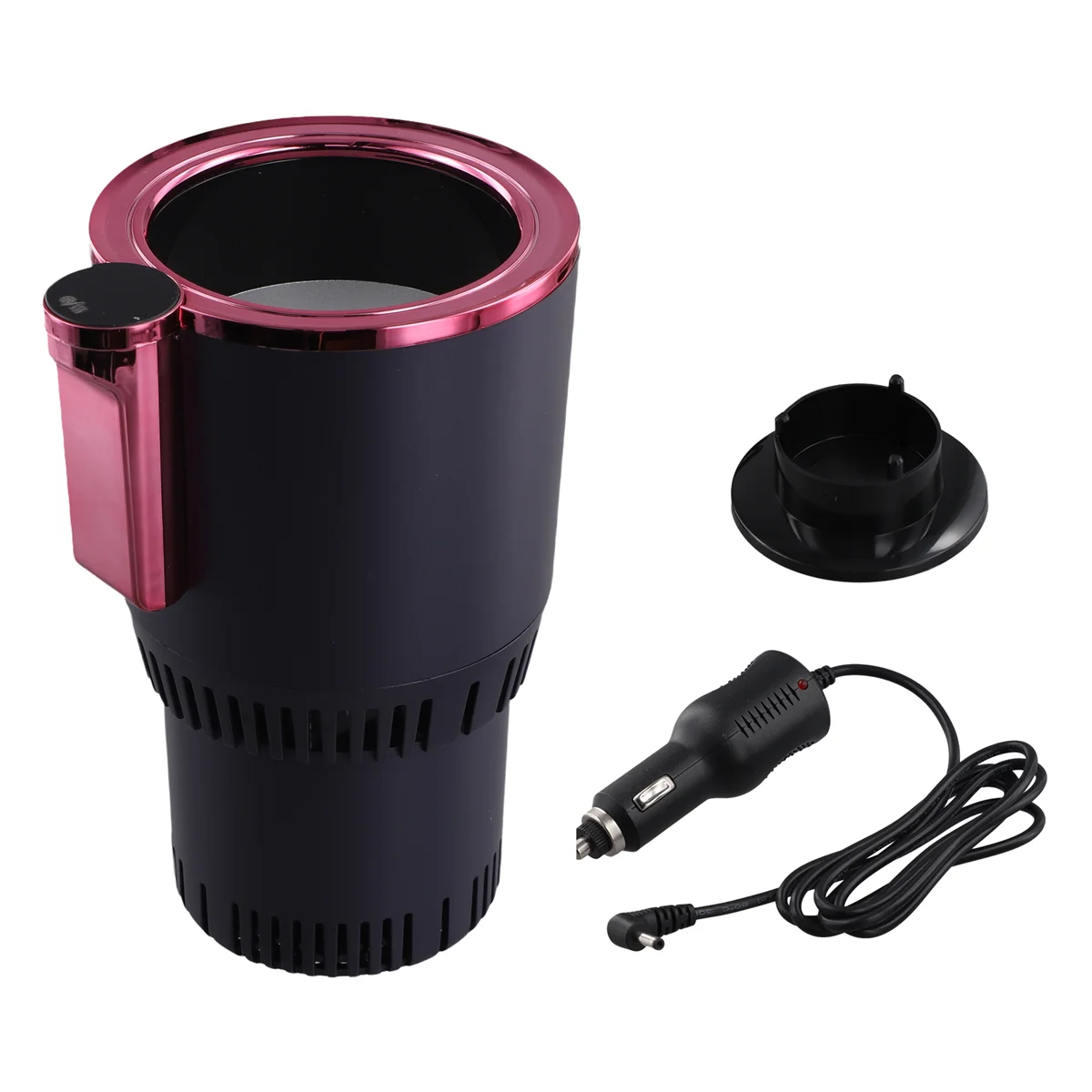 12V Auto 2 In 1 Verwarming Koeling Cup Warmer Koeler Beker Smart Cup Houder Digitale Display Temperatuur Drankhouders Paars