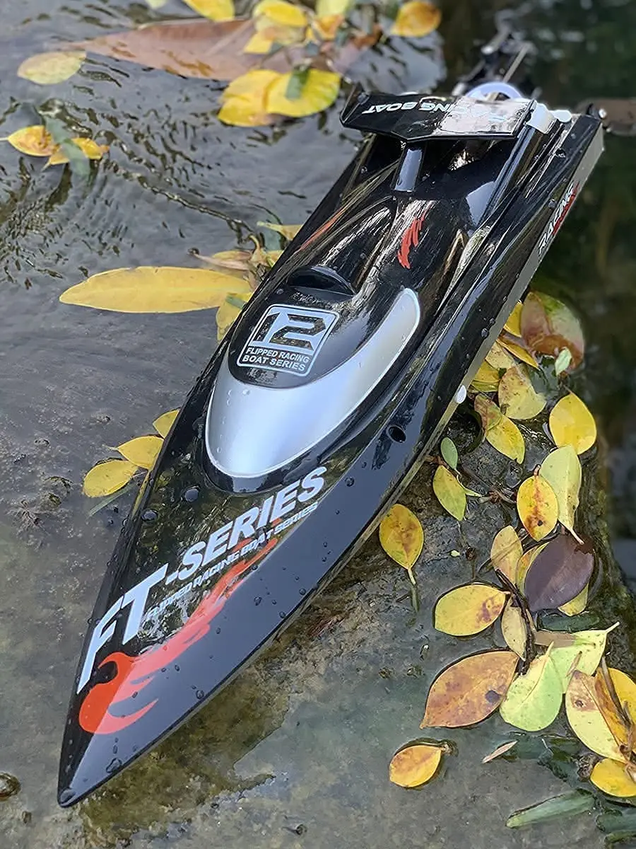 RC Speed Boat 4WD 45KM/H+ Remote Control Brushless Watercraft for Hobby Adult 18.5Inches (ft012 Medium)