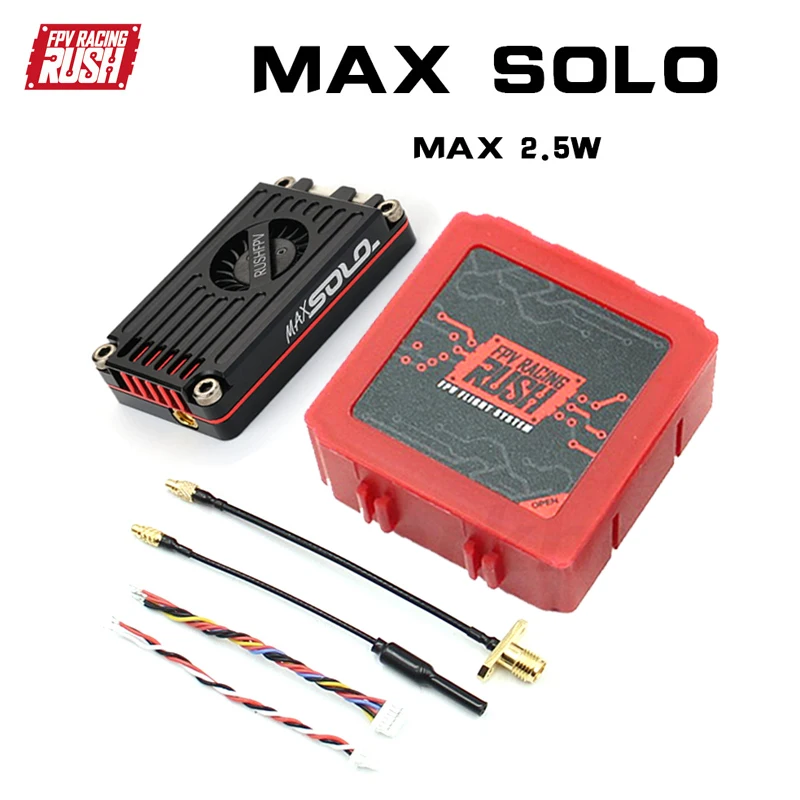 RUSH TANK MAX SOLO 5.8GHz 2.5W wysokiej mocy nadajnik wideo 48CH 37CH VTX z powłoką CNC dla RC FPV daleki zasięg drony stałopłatowe DIY