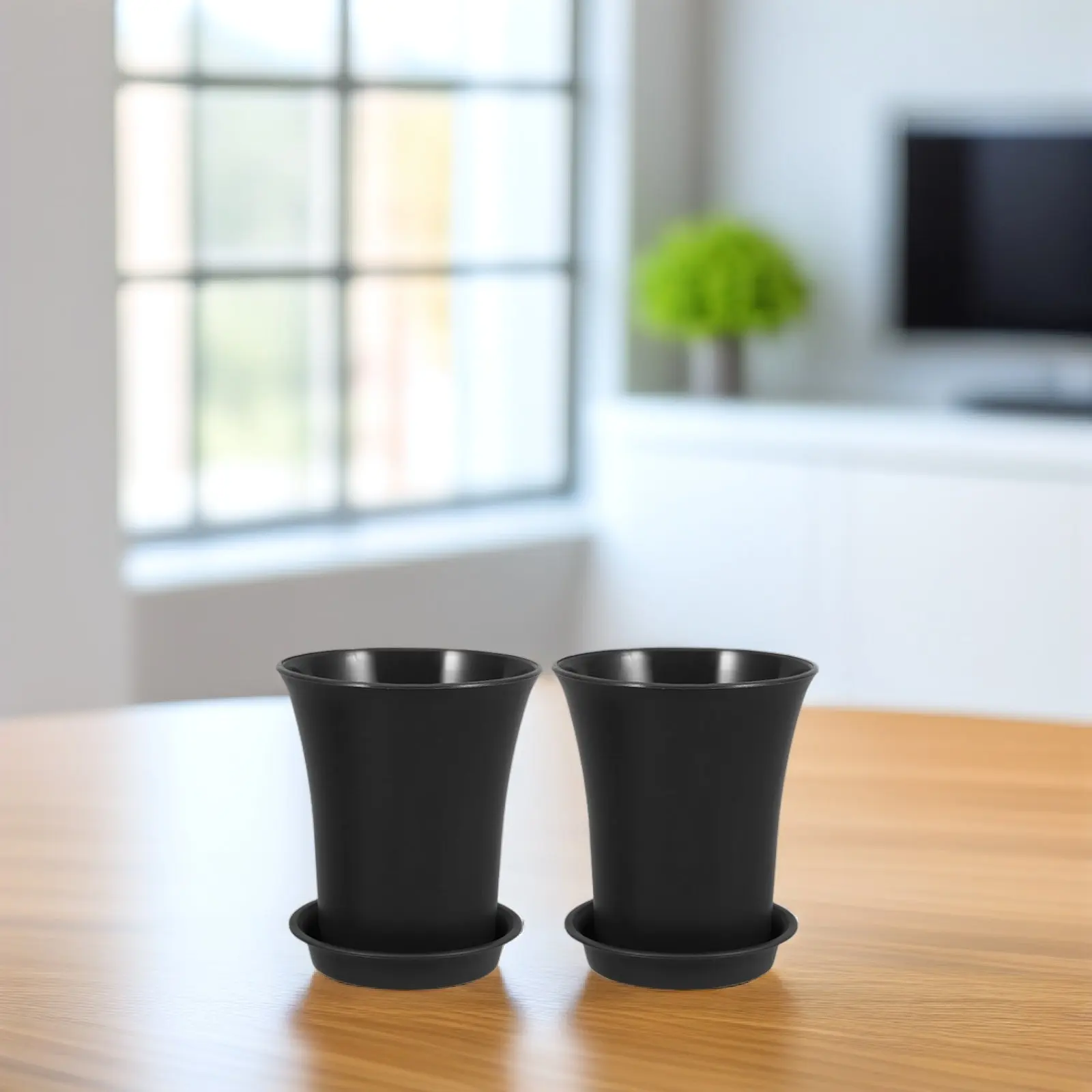 10Pcs Compact Plastic Flower Pots Perfect for Indoor Outdoor Succulent Planting Drainage Saucers Dark Grey 9Cm