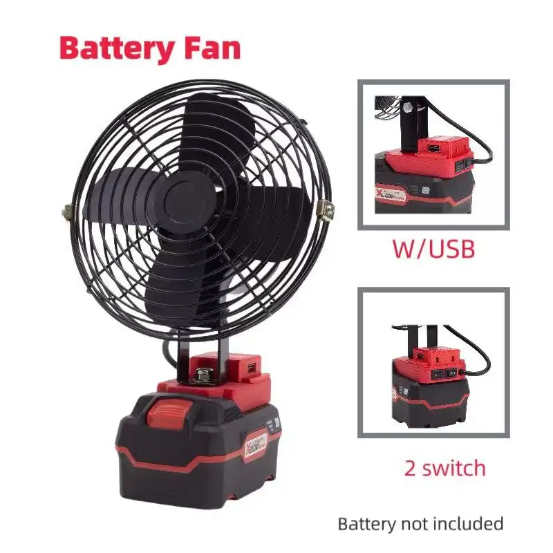 Battery Powered Portable Cordless Fan Compatible With Lidl Parkside X20X  Lithium W/USB Power Converter Camping Fan(no battery)