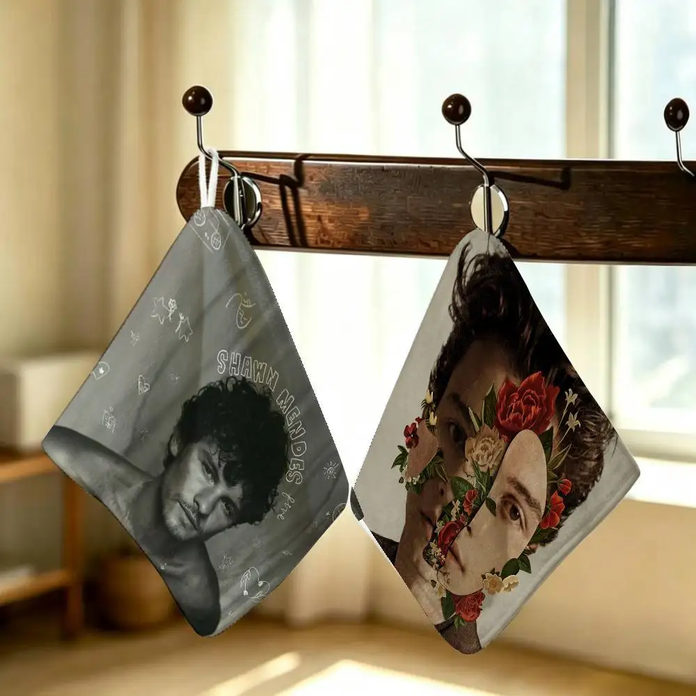 Singer Shawn Mendes Shawn Hanging Style Hand Wiping Towel Polyester Cotton Anti-fade For Indoor Kitchen Living Room