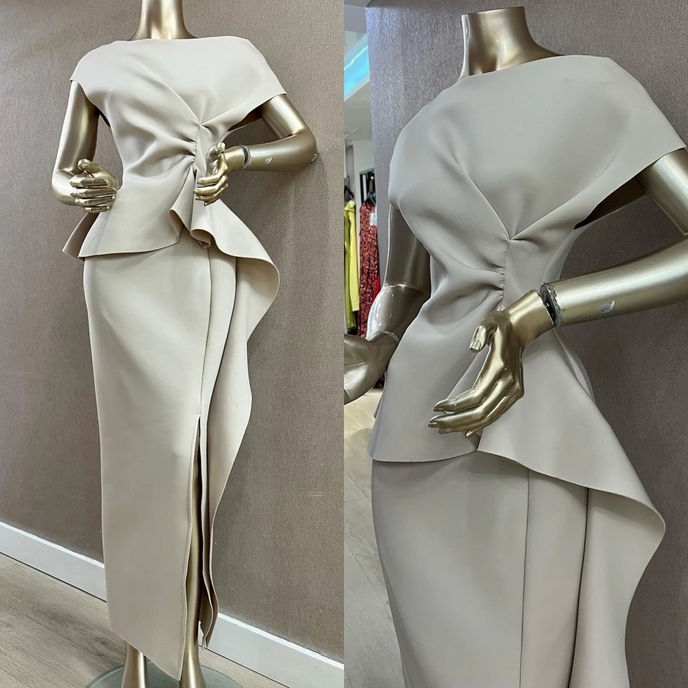 Robe de soirée formelle élégante à col rond droit personnalisée et robes de bal modernes à la mode robe de soirée de haute qualité de haute qualité