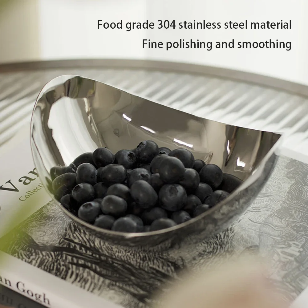 Light luxury style 304 stainless steel fruit tray, Living room clubhouse snacks dried fruit tray, Home creative fruit plate