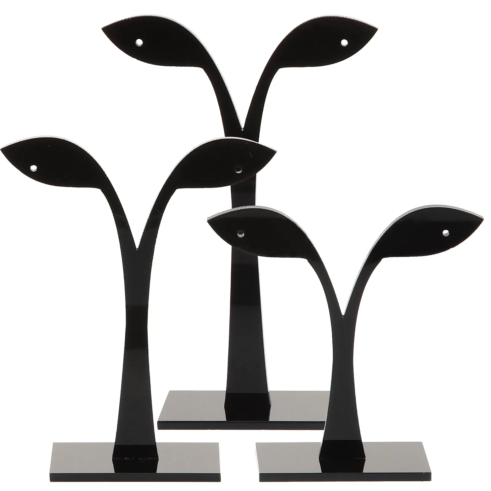 6Pcs Acrylic Earrings Display Stand Leaf Form Steady Support Earring Holder for Delicate Earrings Storage and Eye Catching