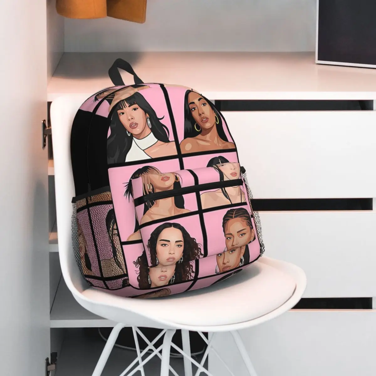 Katseye Kpop Beautiful Chaos Backpack Daypack Large Capacity Boys Girls BookBag School Bag Shoulder Bags for Men Women