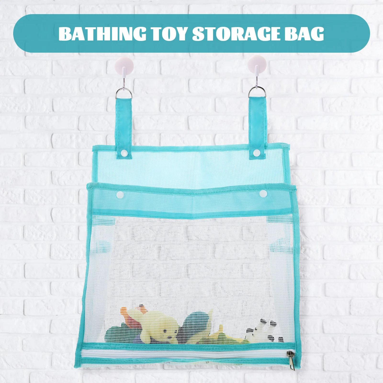 Bath Toys Storage Mesh Bag Organizer for Tub Holder Shelf Sky- Bathroom Baby