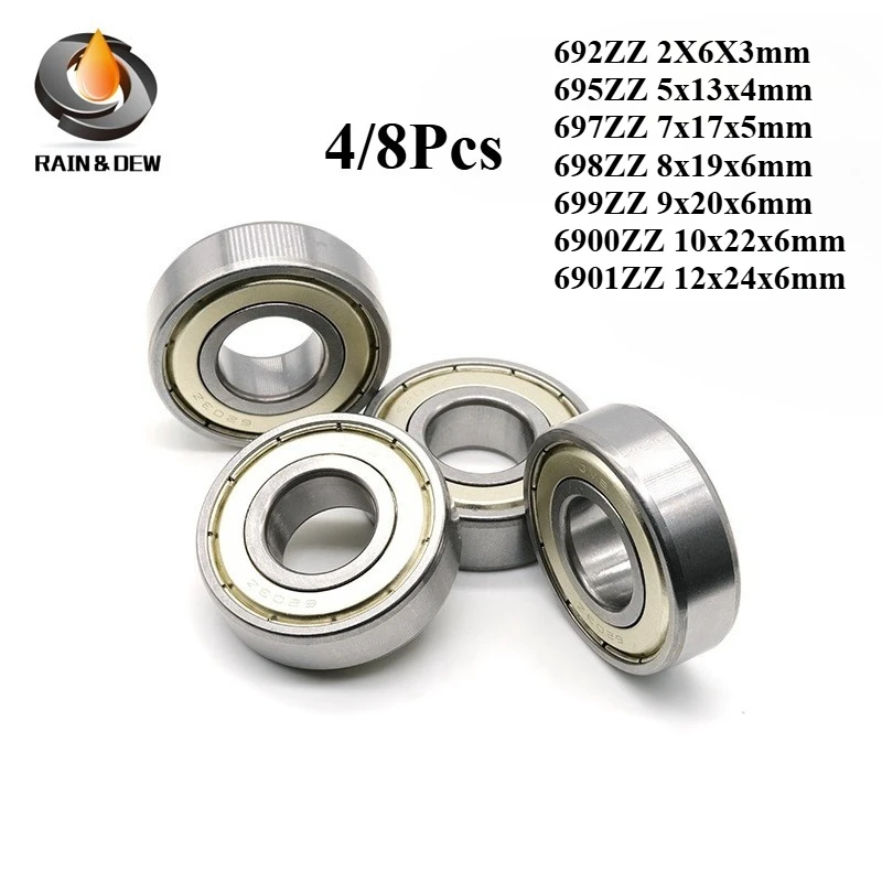 

4/8 шт. 692ZZ 901ZZ подшипник 6901-2Z 6901Z радиальные шарикоподшипники 12*24*6 мм 694ZZ 695ZZ 697ZZ 698ZZ 699ZZ 6900ZZ 6901ZZZ