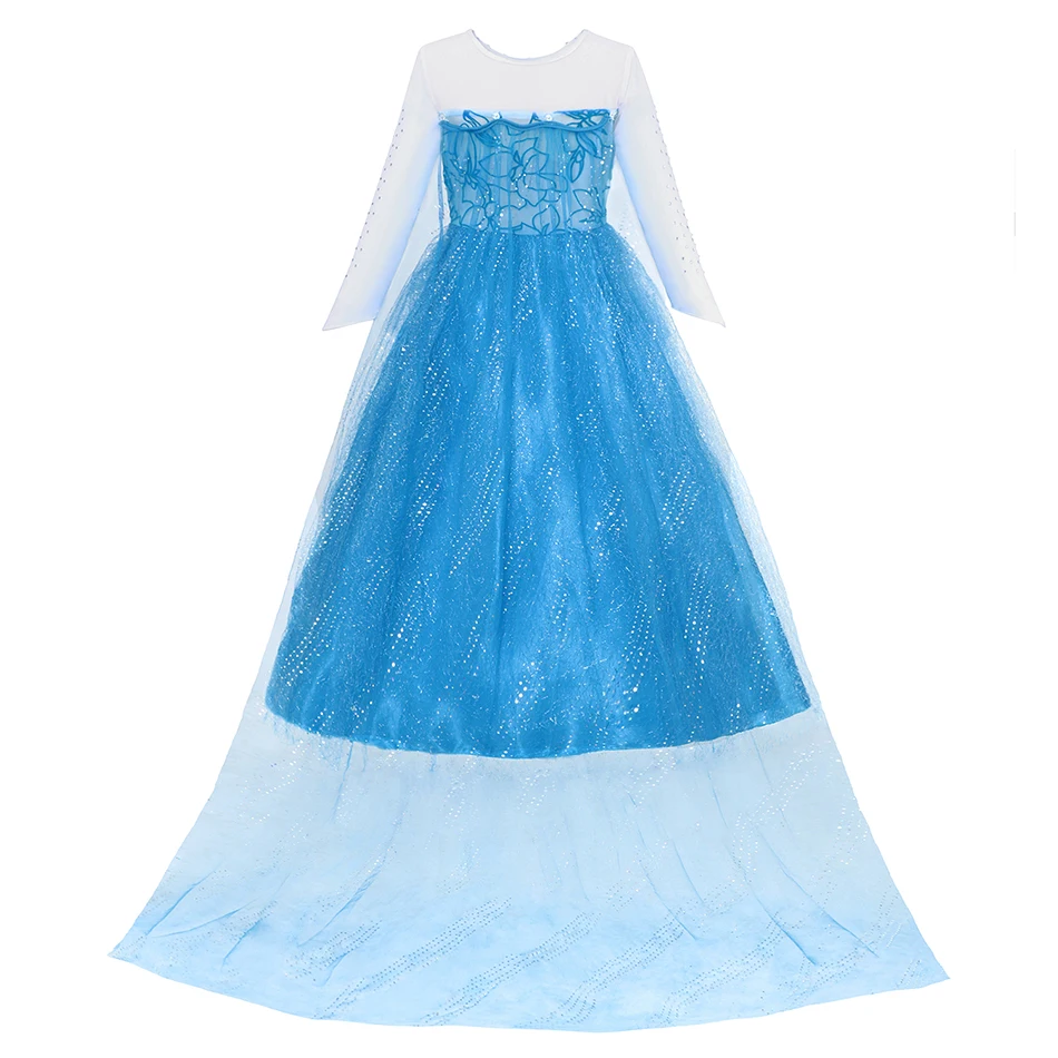 2-10T Elsa Cosplay Dress for Girls Birthday Role Elsa Princess Dress For Kids Halloween Carnival Easter Party Cosplay Costume