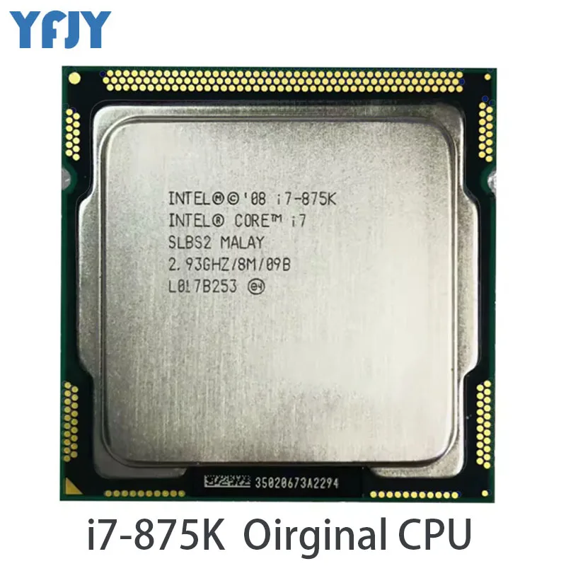 Origina Intel Core i7 875K CPU 2.93GHz 8M Quad-Core LGA1156 95W i7-875K Processor Desktop CPU 100% good quality 1pcs