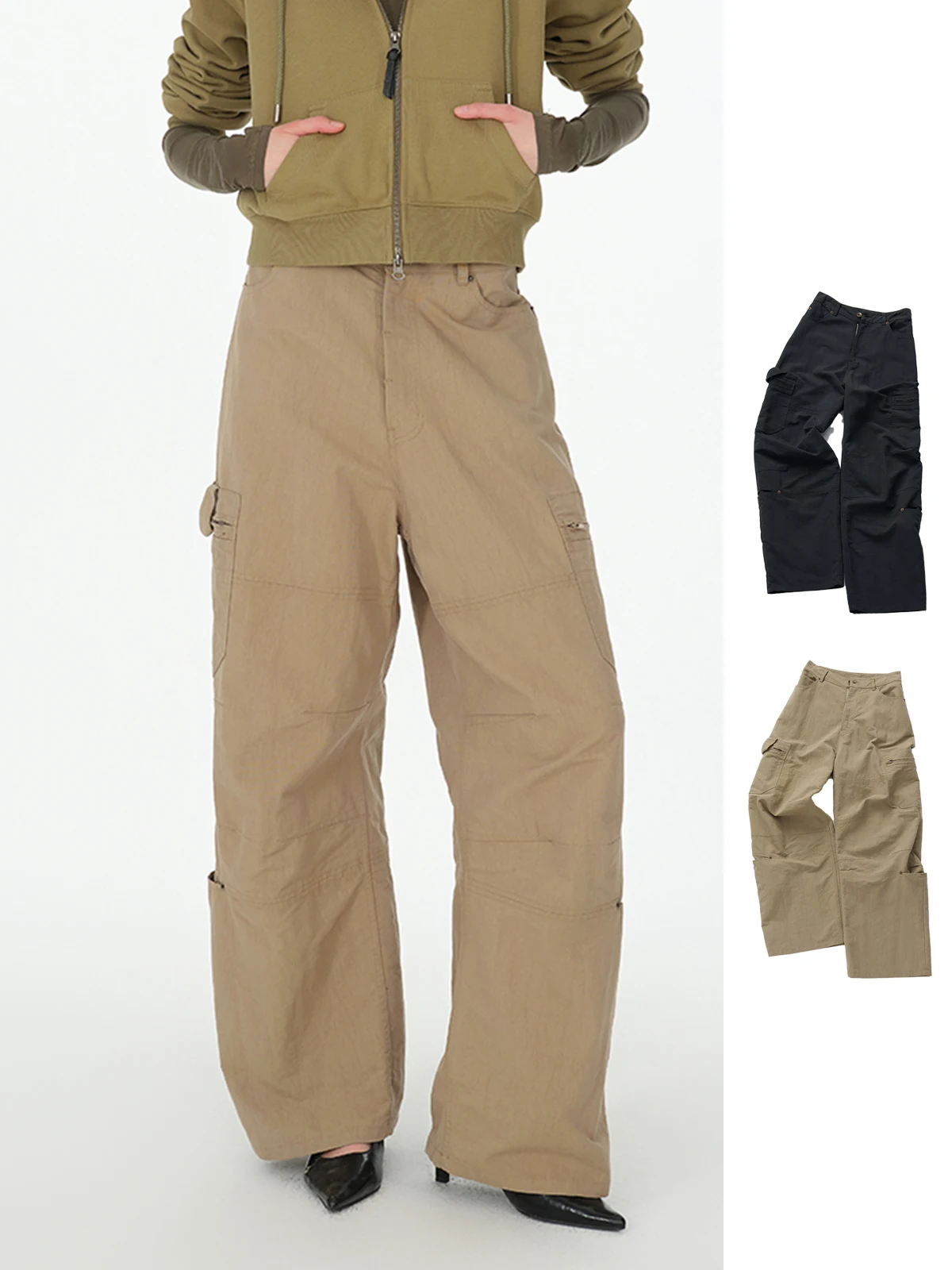 

Brand Rivet ket Work Trousers Casual Straight Leg Nylon Cotton Blend Women's Faion Buy Hand Store DEARSOCUTE