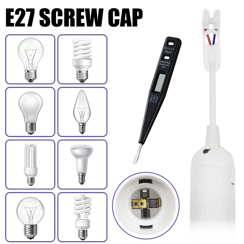 Lamp Holder E27 12 Pieces Construction Site Socket With Cable E27 Socket Construction Socket With Voltage Tester Spare Parts
