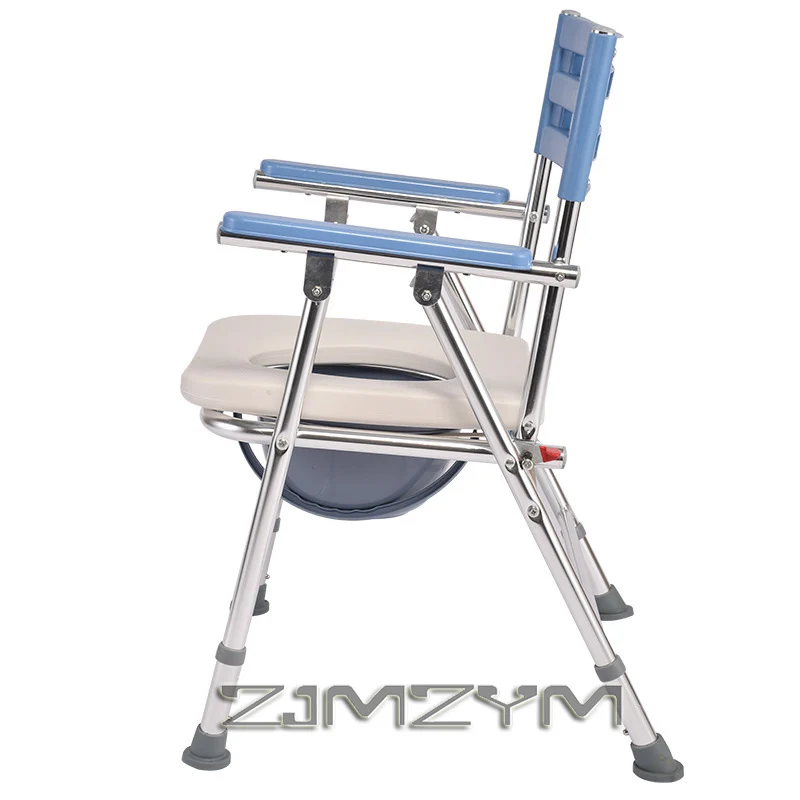 Стул для унитаза для пациентов из алюминиевого сплава, бытовой складной мобильный туалет, стул для ванны для пожилых людей и инвалидов