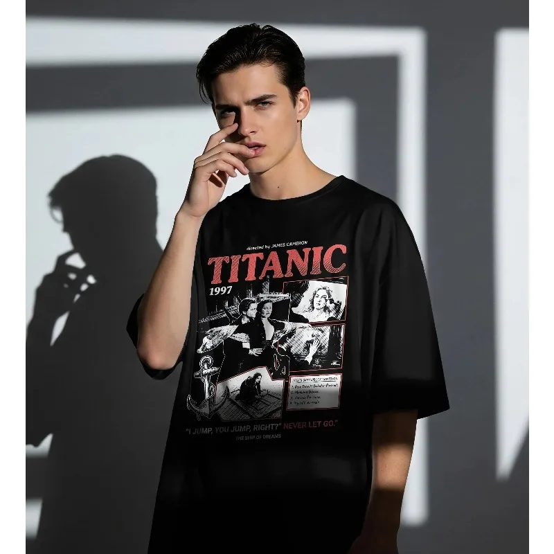 Titanic 1997 Film T-Shirt, Jack's Sketchbook Graphic Tee, 90s Movie Shirt Four season popular unisex cotton T-shirt