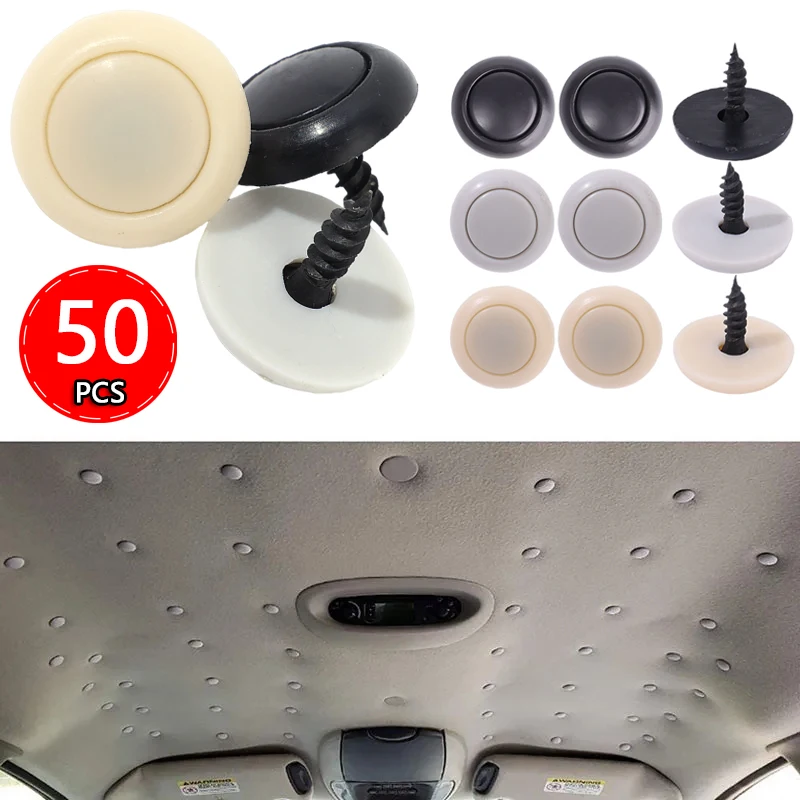 30/60Pcs Car Roof Fixing Buckles Screw Headliner Ceiling Cloth Fall Off Repair Buckle Car Roof Cloth Drooping Retainer Buckles