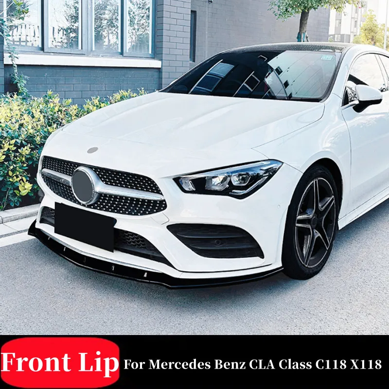 

For 2020-2023 Benz CLA Class C118 X118 Car Front Bumper Splitter Lip BodyKit Protector Guard Exterior Tuning Accessories