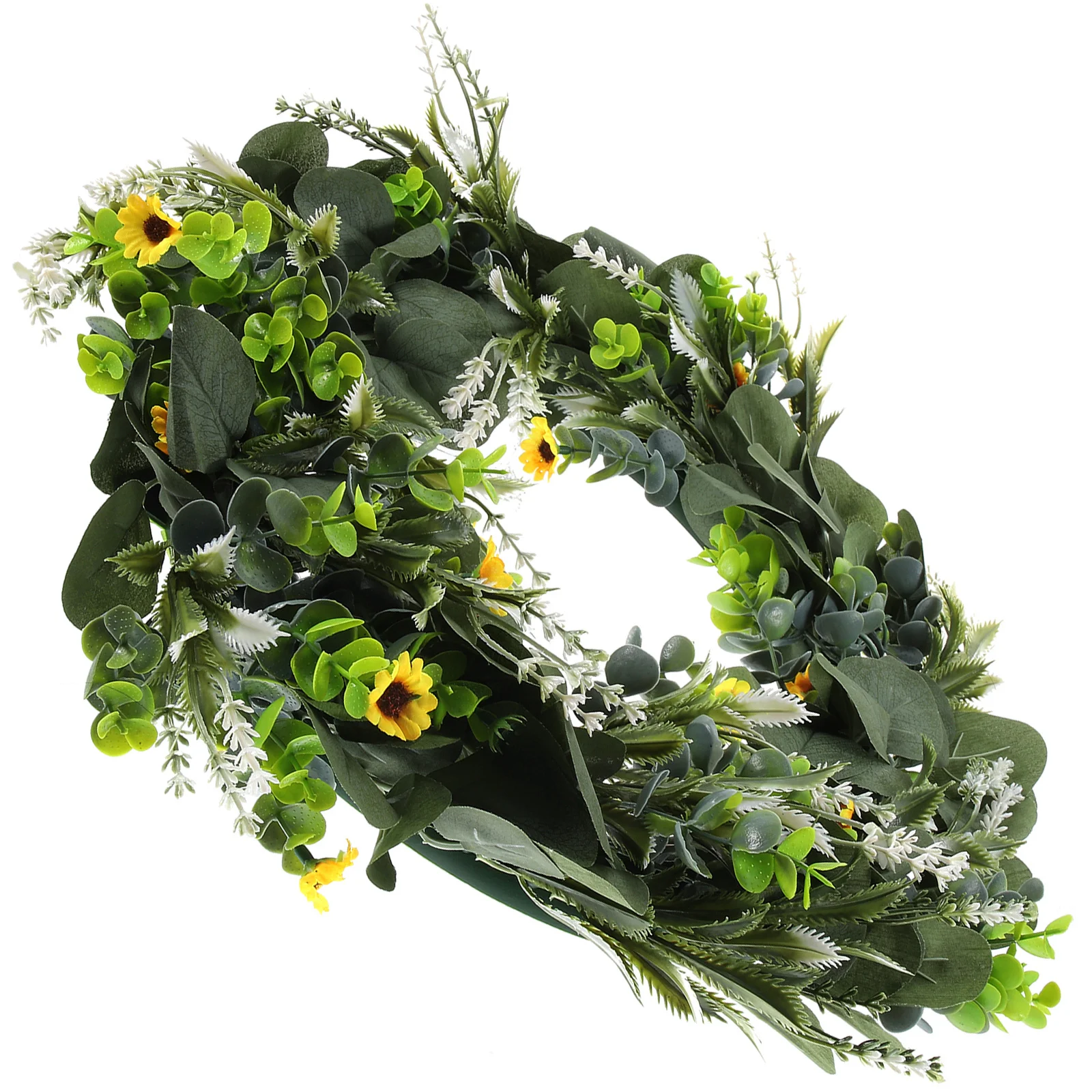 

Artificial Eucalyptus Wreath Spring Summer Door Decor Wedding Garland Fake Leaves Garland Farmhouse Style Wreaths for Front Door