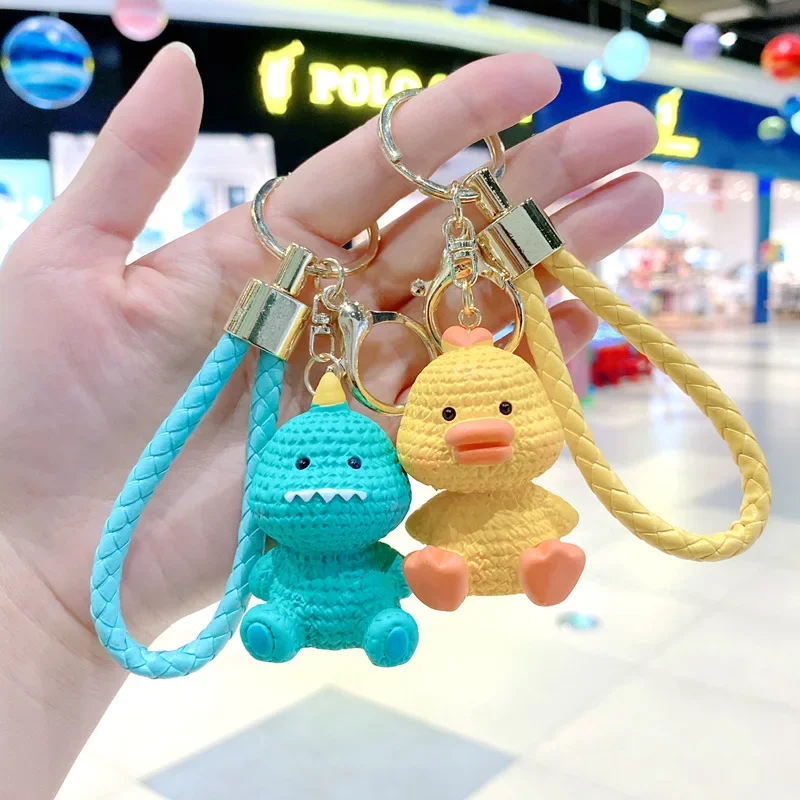 Desenhos animados Bonito Resina Animal Keychain Moda Criativa Saco Acessórios Decoração Charme Kawaii Casal Charme Car Keychain Pequenos Presentes