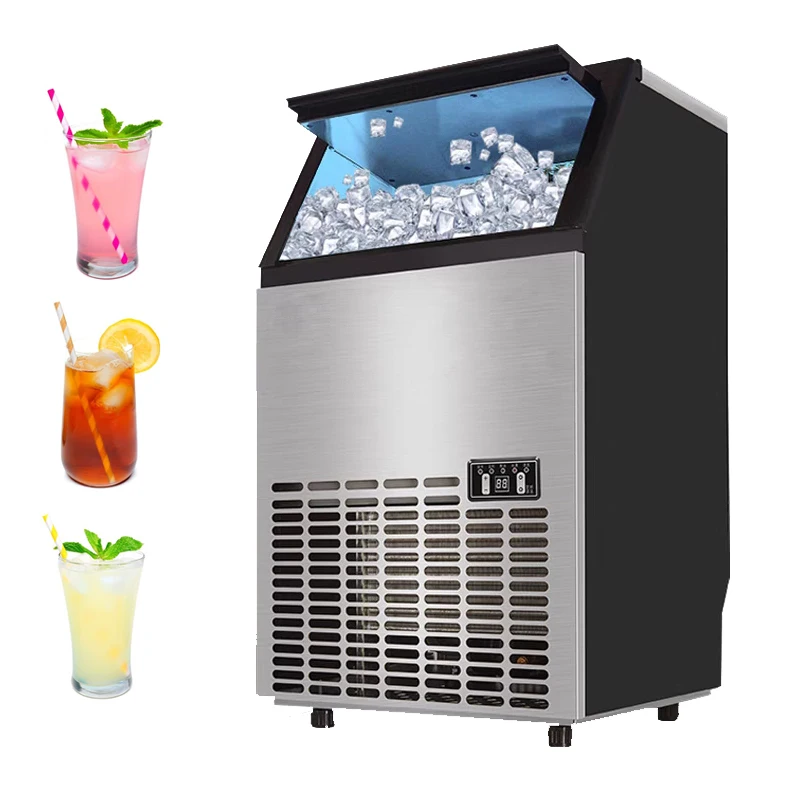 

Commercial Ice Making Machine 50KG / 24H Automatic Square Shape Ice Maker Milk Tea Shop Equipment Ice Generator Machine