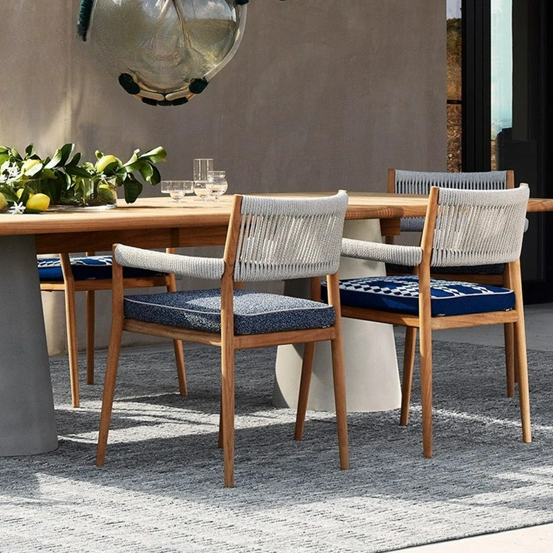 LTT solid wood villa courtyard tables and chairs garden terrace waterproof sunscreen furniture hotel homestay tables and chairs