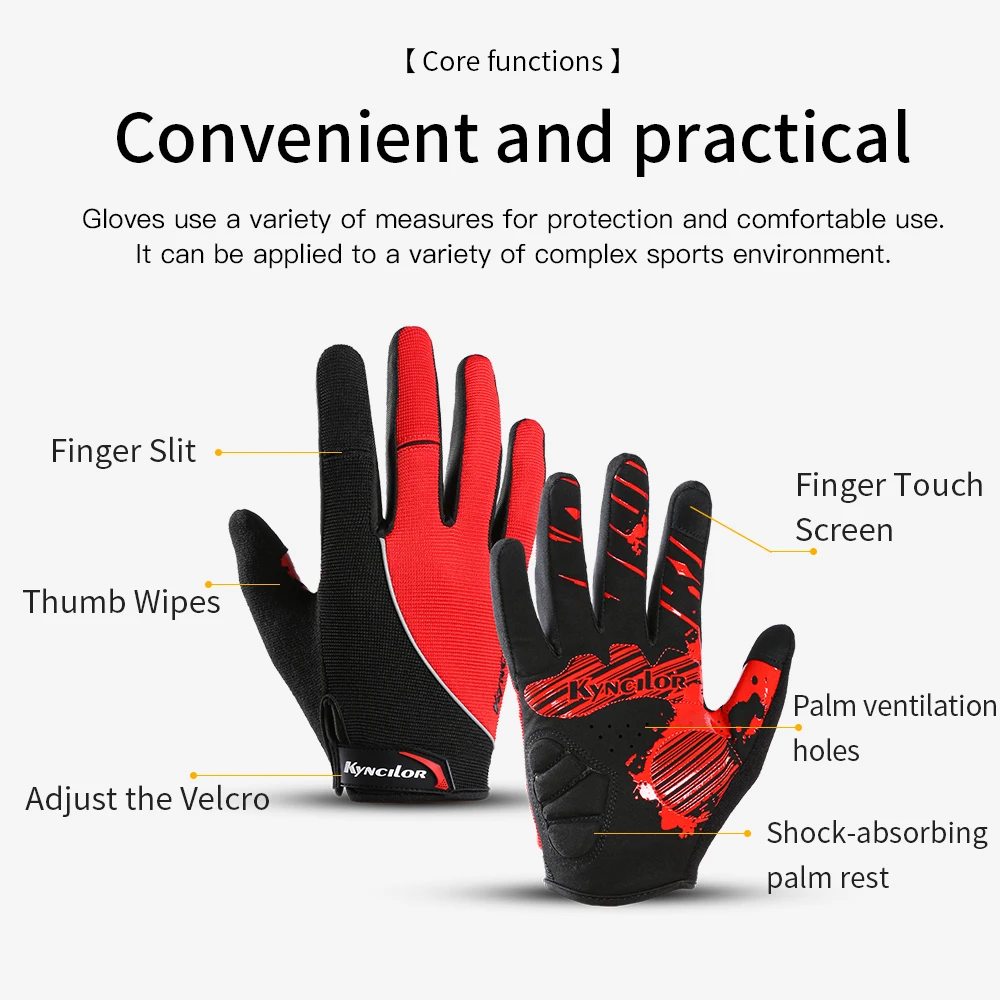 Bicycle Gloves Full Finger Cycling Bike Gloves Absorbing Sweat for Men and Women Bicycle Riding Outdoor Sports Protector