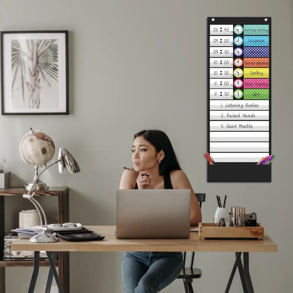 Narzędzia do zarządzania klasą planują organizer z kieszonkami wszechstronne organizer z kieszonkami edukacyjne dla harmonogramów biura w klasie dla przedszkola