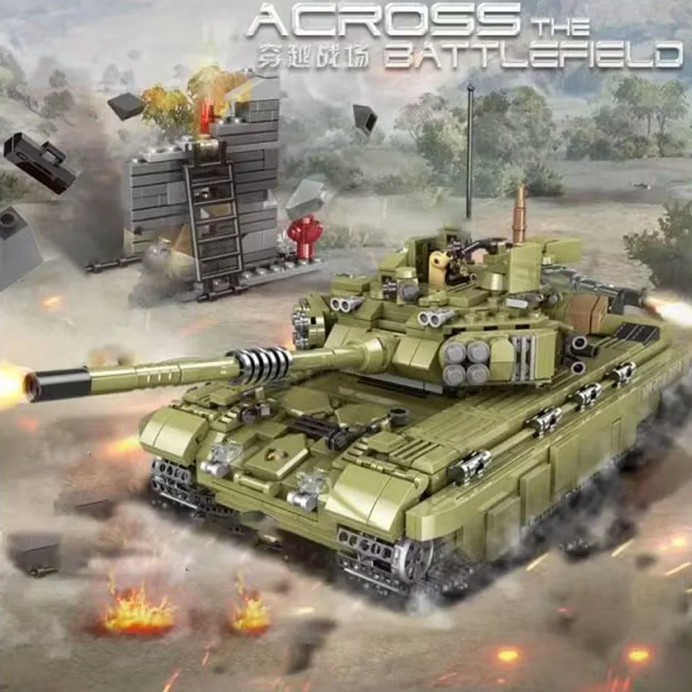 

In stock Army Tiger Tank 1386PCS Building Blocks Bricks Compatible Technical Classic Military War Weapons Boy Toy Gift