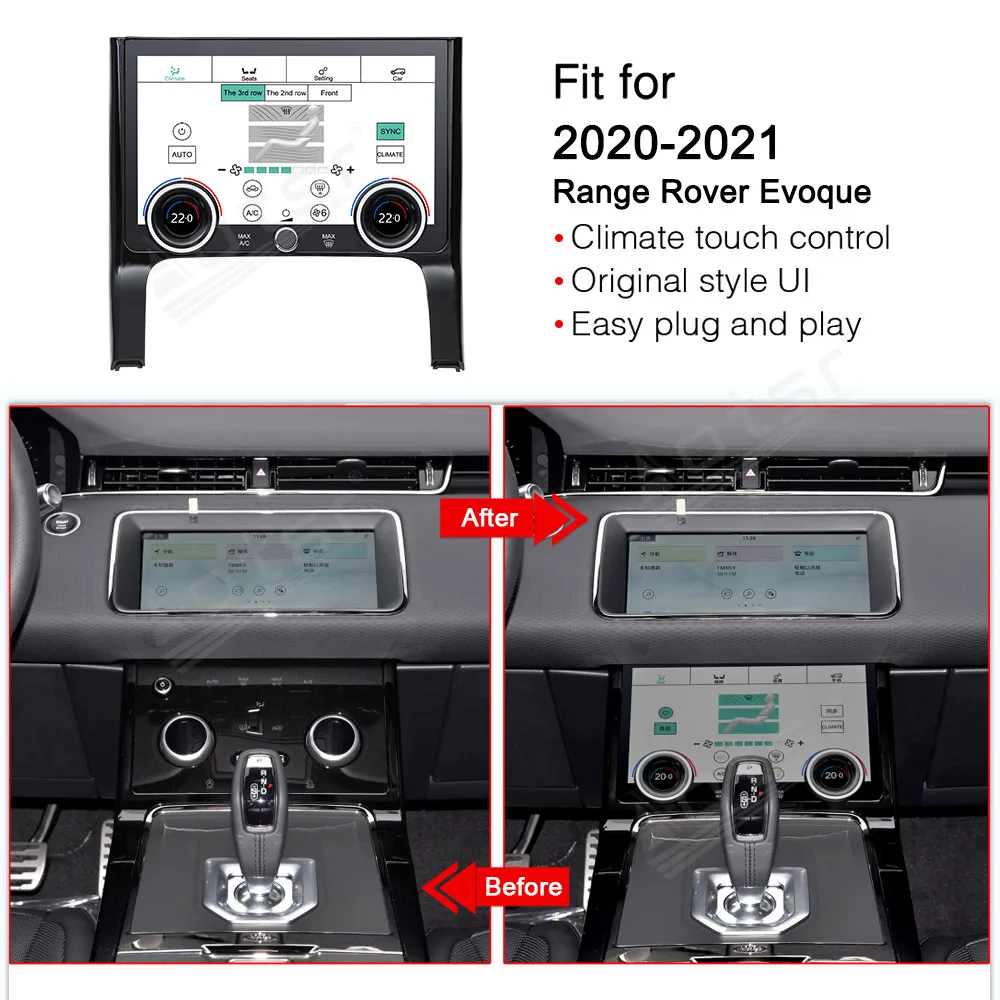 For Land Rover Range Rover Evoque 2020 2021 AC Panel Air Conditioning Climate Board LCD Touch Voice contr Climate Control Screen